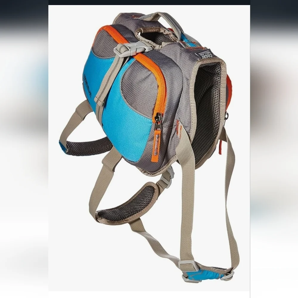 Cesar Millan Blue and Orange Dog Backpack Large NWOT
